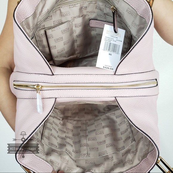 Nwt Michael Kors leighton shoulder tote pink bag - Picture 4 of 7